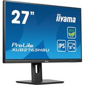 iiyama Prolite XUB2763HSU-B1 68,6cm 27" IPS LED-Monitor Full-HD 100Hz HDMI DP USB3.2 Slim-Line Höhenverstellung Pivot FreeSync Energieklasse B schwarz