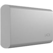 LaCie Portable SSD STKS500400 - Solid-State-Disk - 500 GB - extern (tragbar) - USB (USB-C Steckverbinder) - Moon Silver - mit Seagate Rescue Data Recovery