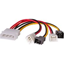 Bild für AKYGA AK-CA-34 Molex Stecker auf 2X 3 pin 12V / 2X 3 pin 5V Adapter Stromkabel