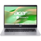 Acer Chromebook 314 (CB314-2H-K0VA) Laptop | 14" FHD Display | MediaTek Octa-Core ARM Cortex A73/A53 (MT8183) | 4 GB RAM | 64 GB eMMC | Mali-G72 MP3 GPU | Google ChromeOS | Silber