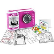 Vtech KidiZoom Print Cam pink, Digitalkamera mit eingebautem Thermodrucker und 110 Druckvorlagen