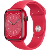 Apple Watch Series 8 Smartwatch GPS + Cellular, 45mm, Aluminiumgehäuse (PRODUCT)RED, Sportarmband (PRODUCT)RED (MNKA3FD/A)