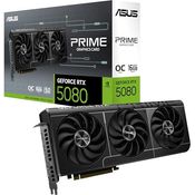 ASUS Prime GeForce RTX 5080 OC Edition 16GB GDDR7 Gaming Grafikkarte (Nvidia GeForce RTX5080, SFF-Ready, PCIe 5.0, 1x HDMI 2.1b, 3x DisplayPort 2.1a, Vapor Chamber, Dual-BIOS-Schalter, PRIME-RTX5080-O16G)