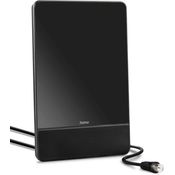 Hama Aktive Zimmerantenne schwarz für DAB+, DAB, DVB-T2, UKW energiesparend Innenantenne (DAB, DAB+, DVB-T2, UKW, für Innenbereich), LED, störungsfreier Empfang, automatischer Verstärker, TV, Radio