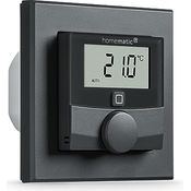 Homematic IP Smart Home Wandthermostat mit Schaltausgang – für Markenschalter, anthrazit, digitales Thermostat Fußbodenheizung mit/ohne App, Alexa, Google Assistant, Energie sparen, 159928A0