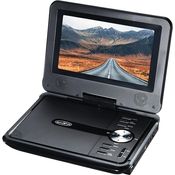 Reflexion DVD7002N, Portabler DVD-Player mit 7 Zoll Bildschirm, eingebautem Akku, AV-IN, AV-Out, USB, SD-Slot, 12V Auto-Adapter, schwarz