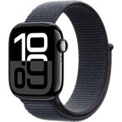Apple Watch Series 10, 42 mm, GPS, Aluminiumgehäuse Diamantschwarz, Sport Loop Tinte, One size