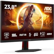 AOC Gaming Q24G2A, 24 Zoll Quad HD Monitor mit 180 Hz, 1 ms Reaktionszeit, G-Sync kompatibel, HDR10, schwarz-rot