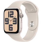 Apple Watch SE GPS, 44 mm Aluminiumgehäuse Polarstern, Sportarmband Polarstern – S/M