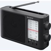 Sony ICF-506 Tragbares robustes Analogradio (Retrodesign, voller Klang, AC-Netzteil oder Batteriebetrieb, Tragegriff) Schwarz
