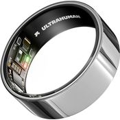 Ultrahuman Ring Air (7, Space Silver), Smart Ring aus Titan mit Herzfrequenz- und Temperatursensor, Silber