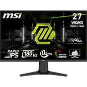 MSI MAG 275QF 68.6 cm WQHD Gaming Monitor - 2560x1440 Rapid IPS Panel, 180Hz / 0.5ms (GtG, Min.), 101% sRGB Farbraum, rahmenloses Design, HDR Ready - DisplayPort 1.4, HDMI 2.0b (WQHD@144Hz) - Schwarz