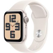 Apple Watch SE (2. Generation) GPS 40 mm Smartwatch mit Aluminiumgehäuse in Polarstern und Sportarmband in Polarstern (M/L). Fitness und Schlaftracker, Unfallerkennung, Herzfrequenzmesser