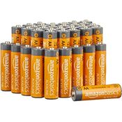 Amazon Basics Leistungsstarke AA-Alkaline-Batterien, 10 Jahre Haltbarkeitsdauer, 36er-Pack, einfach zu öffnende Vorteilspackung