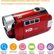 andoer Digitalkamera Videorecorder, 16X F-ocus Zoom, 2,7 Zoll TFT-Bildschirm, unterstützte SD-Karte, rot