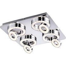 Bild für LED Design Decken Leuchte Kristall Strahler eckig Ringe beweglich Wohn Zimmer Lampe Leuchten Direkt 14522-17 Silber