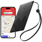 SWITCHBOT Geldbörsen Tracker-Karte, Schwarz, ultradünnes Design, IP67 wasserdicht, bis zu 3 Jahre Akkulaufzeit, kompatibel mit Apple Find My, AES-128 Verschlüsselung
