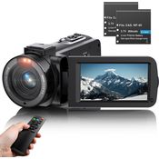 bedee DV Camcorder, Videokamera mit 36MP, 1080P 30FPS, IR Nachtsicht, 3.0'' IPS-Bildschirm, 16X Digital Zoom, Schwarz