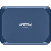 CRUCIAL X10 Portable SSD, 2 TB externe Festplatte mit 2.100 MB/s, IP65 Schutz, blau matt