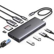 UGREEN Revodok Pro 210 USB C Docking Station Dual HDMI 10 IN 1 USB C Hub 2 HDMI, Gigabit Ethernet, PD 100W Schnellladen, SD/TF Kartenleser, Schwarz