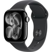 Apple Watch Series 11 GPS, 42 mm, Aluminiumgehäuse Diamantschwarz, Sportarmband Schwarz - M/L