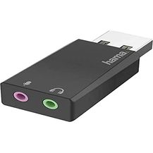 Bild für Hama Externe Soundkarte, USB Klinke Adapter (USB Soundkarte für Windows und Mac, Stereo Adapter zum Anschluss von Kopfhörer, Lautsprecher, Mikrofon, Headset an Computer, PC, Laptop, Tablet, PS4, PS5)