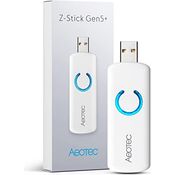 Aeotec Z-Stick Gen5+, Z-Wave Smart Home Hub mit Backup-Batterie, Weiss