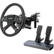 MOZA RACING Truck Driving Simulator Bundle, Gaming-Zubehör mit R5 Direct-Drive-Basis, 400 mm Trucklenkrad, programmierbaren Tasten und SR-P Lite Pedalen, Schwarz