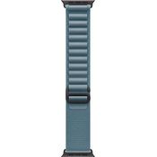 Apple Apple Watch Band Alpine Loop, 49 mm, Hellblau, Large, aus 43 % recycelten Materialien, mit Titan-G-Haken und nahtlosem Gewebe