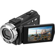 Andoer V12, 1080P Full HD Camcorder mit 16-fach Digitalzoom, 3,0 Zoll drehbarem LCD, 30 MP, Nachtsicht und Gesichtserkennung