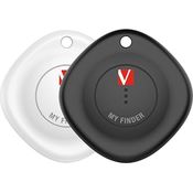 Verbatim My Finder 2er Set, Bluetooth Tracker für Rucksack, Koffer, Geldbörse, Schlüssel und Co, kompatibel mit Apple „Wo ist?“, Schlüsselfinder mit austauschbarer Batterie, schwarz/weiß