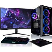BEASTCOM Q5 | Gaming PC Set Bundle | Intel i9-11900KF 8X 5,30GHz 16 Threads, NVIDIA RTX 4060 Ti 8GB, 32GB RAM, 1TB NVMe SSD, Monitor LED 27" + RGB Tastatur + Maus + Mauspad, HDMI, WLAN, Windows 11, RGB-Design