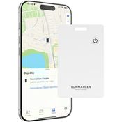 VONMÄHLEN FindMe Bluetooth Tracker Karte, Ultra-Slim Design, kabellos aufladbar, wasser- und staubresistent, kompatibel mit Apple Find My, ideal für Brieftaschen und Gepäck - White