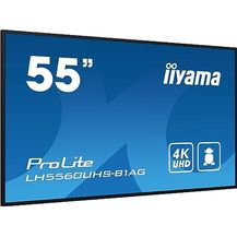Bild für iiyama Prolite LH5560UHS-B1AG 139cm 54.6" Digital Signage Display VA LED Panel 4K UHD HDMI Audio-in USB2.0 RS-232c RJ45 Mediaplayer Android 11 OS WiFi 24/7 schwarz
