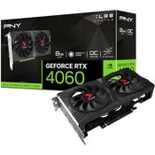 PNY GeForce RTX 4060 8GB XLR8 Gaming Verto Overclocked Dual Fan Edition DLSS 3 Grafikkarte, NVIDIA Ada Lovelace, 8GB GDDR6, PCIe 4.0 x16 Schnittstelle, Schwarz