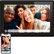 Denver PFF1021 Digitaler Bilderrahmen WiFi 10.1 Zoll, Elektronischer Bilderrahmen 16GB mit FRAMEO App, IPS Touchscreen, Auto-Rotate, Micro SD Slot, Schwarz