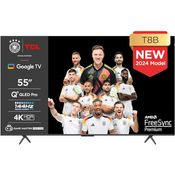 TCL 55T8B 55-Zoll QLED Pro Gaming Fernseher, 4K UHD, HDR Pro, Google TV, Onkyo Soundsystem - Dolby Vision IQ & Atmos, 144Hz, Motion Clarity - Schwarz