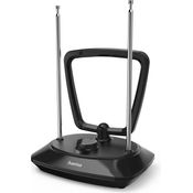 Hama Aktive Zimmerantenne schwarz für DAB+, DAB, DVB-T2, UKW, LED Anzeige - ringförmig, LTE Filter 5G, einstellbare Verstärkung - TV, Radio