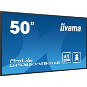 iiyama Prolite LH5065UHSB-B1AG 125,7cm 49,5" Digital Signage Display VA LED Panel 4K UHD HDMI DP USB2.0 RS-232c RJ45 Audio-Out Mediaplayer Android-OS WiFi 24/7 800 cd/m² schwarz