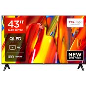 TCL 43V5C, 43“ Full HD Smart QLED Fernseher mit Android TV, HDR, Google Cast & Home, schlankes Design