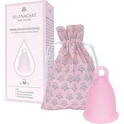 SELENACARE Menstruationstasse Premium - waschbarer Periodencup aus medizinischem Silikon, Größe M (26ml), Rosa