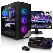Megaport Komplett Set Gaming PC Intel Core i9-12900KF • GeForce RTX4060Ti 16GB • 24" Monitor • Windows 11 • 32GB DDR4 • 1TB M.2 SSD • WLAN • Wasserkühlung • Tastatur • Maus pc Gaming komplettpaket in Schwarz - Preisvergleich