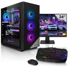 Bild für Megaport Komplett Set Gaming PC Intel Core i9-12900KF • GeForce RTX4060Ti 16GB • 24" Monitor • Windows 11 • 32GB DDR4 • 1TB M.2 SSD • WLAN • Wasserkühlung • Tastatur • Maus pc Gaming komplettpaket in Schwarz