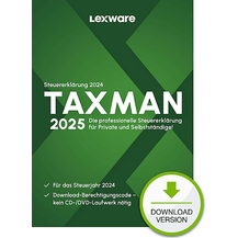 Bild für LEXWARE TAXMAN 2025, Steuersoftware für PC mit Experten-Tipps und Sparmöglichkeiten, Vollversion (Download-Link)