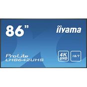 iiyama ProLite LH8642UHS-B3 217cm (85.6“) Digital Signage Display IPS-LED Panel 4K UHD, Mediaplayer, Android OS, schwarz