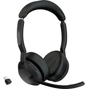Jabra Evolve2 55 - schnurloses Stereo-Headset mit Jabra Air Comfort - Mikrofone mit Geräuschunterdrückung und ANC - für MS Teams zertifiziert, mit anderen Plattformen kompatibel - Schwarz