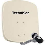TechniSat DIGIDISH 45 – Satelliten-Schüssel für 1 Teilnehmer (45 cm kleine Sat Anlage - Komplettset mit Wandhalterung und Satfinder V/H-LNB) beige