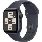 Apple Watch SE (2. Generation) GPS 40 mm Smartwatch mit Aluminiumgehäuse in Mitternacht und Sportarmband in Mitternacht (S/M) - Fitness und Schlaftracker, Unfallerkennung, Herzfrequenzmesser