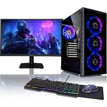 Bild für BEASTCOM Q3 Gaming PC Set Komplett, AMD Ryzen 7 4,60GHz, 16 Threads, 4K Vega Radeon, 32GB RAM, 1TB SSD, 24" LED Monitor, Gaming Tastatur + Maus + Mauspad, Windows 11 Pro (RGB)