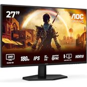 AOC Gaming Q27G42XE - 27 Zoll Quad HD Monitor, 180 Hz, 1 ms, FreeSync Prem., G-Sync comp., HDR10 (2560x1440, 2X HDMI 2.0, 1x DisplayPort 1.4) schwarz-rot